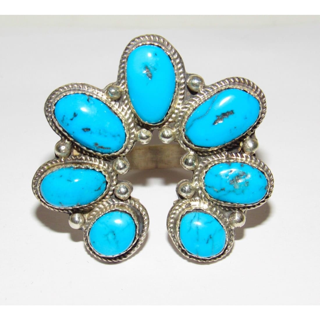 Navajo Naja Ring Size 9.5 Kingman Turquoise Statement Ring