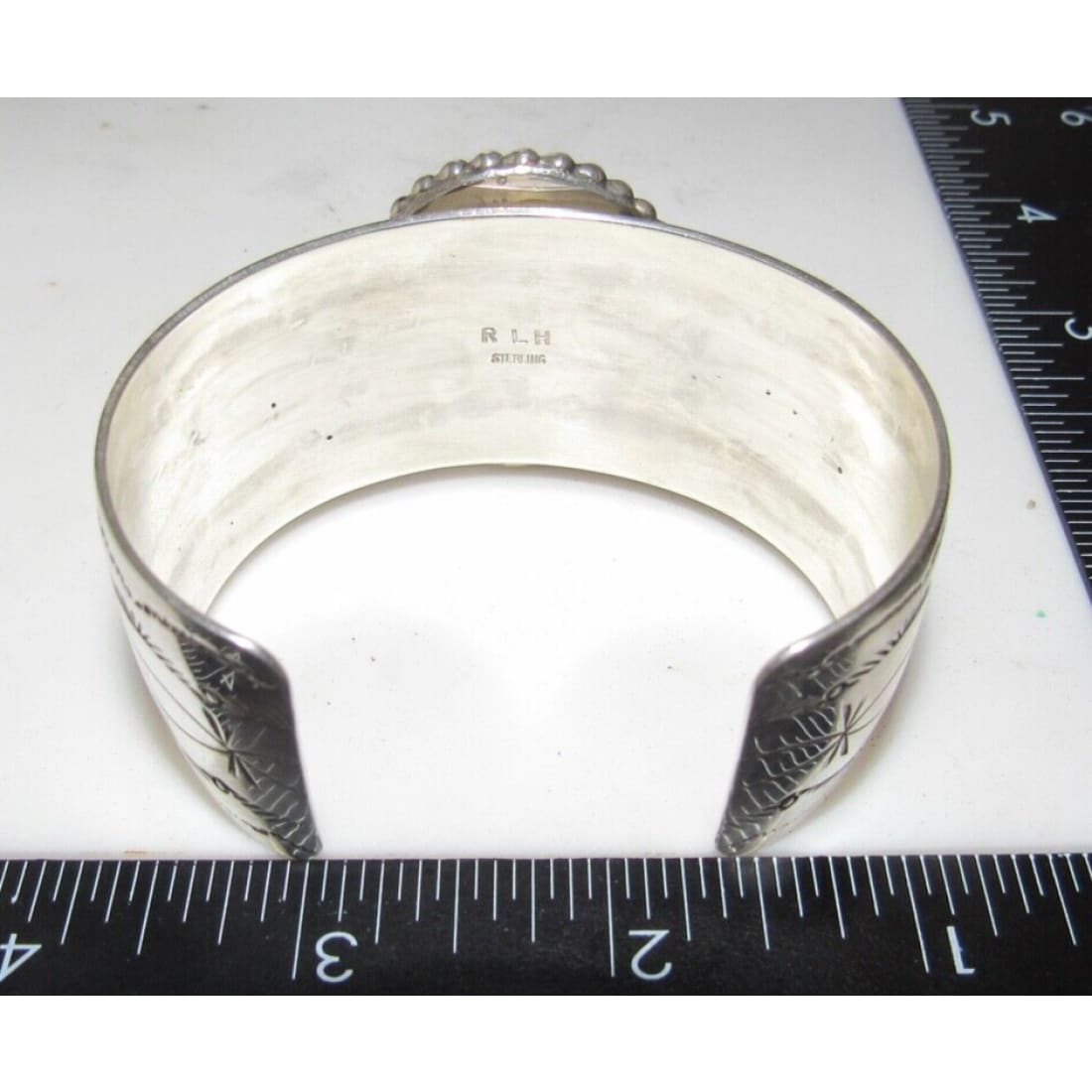 Navajo Neptune Variscite Sterling Cuff Bracelet Leonard & 