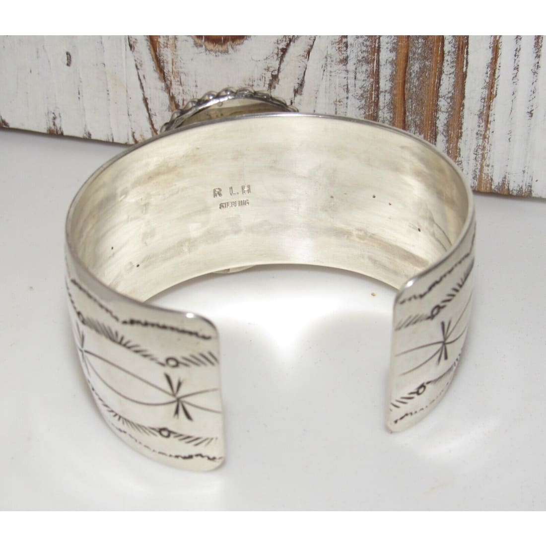 Navajo Neptune Variscite Sterling Cuff Bracelet Leonard & 
