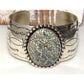 Navajo Neptune Variscite Sterling Cuff Bracelet Leonard & 