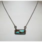 Navajo Number 8 Turquoise Bar Necklace Sterling Silver 