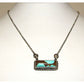 Navajo Number 8 Turquoise Bar Necklace Sterling Silver 