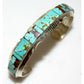 Navajo Number 8 Turquoise Inlay Cuff Bracelet Sterling 