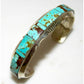Navajo Number 8 Turquoise Inlay Cuff Bracelet Sterling 