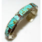 Navajo Number 8 Turquoise Inlay Cuff Bracelet Sterling 