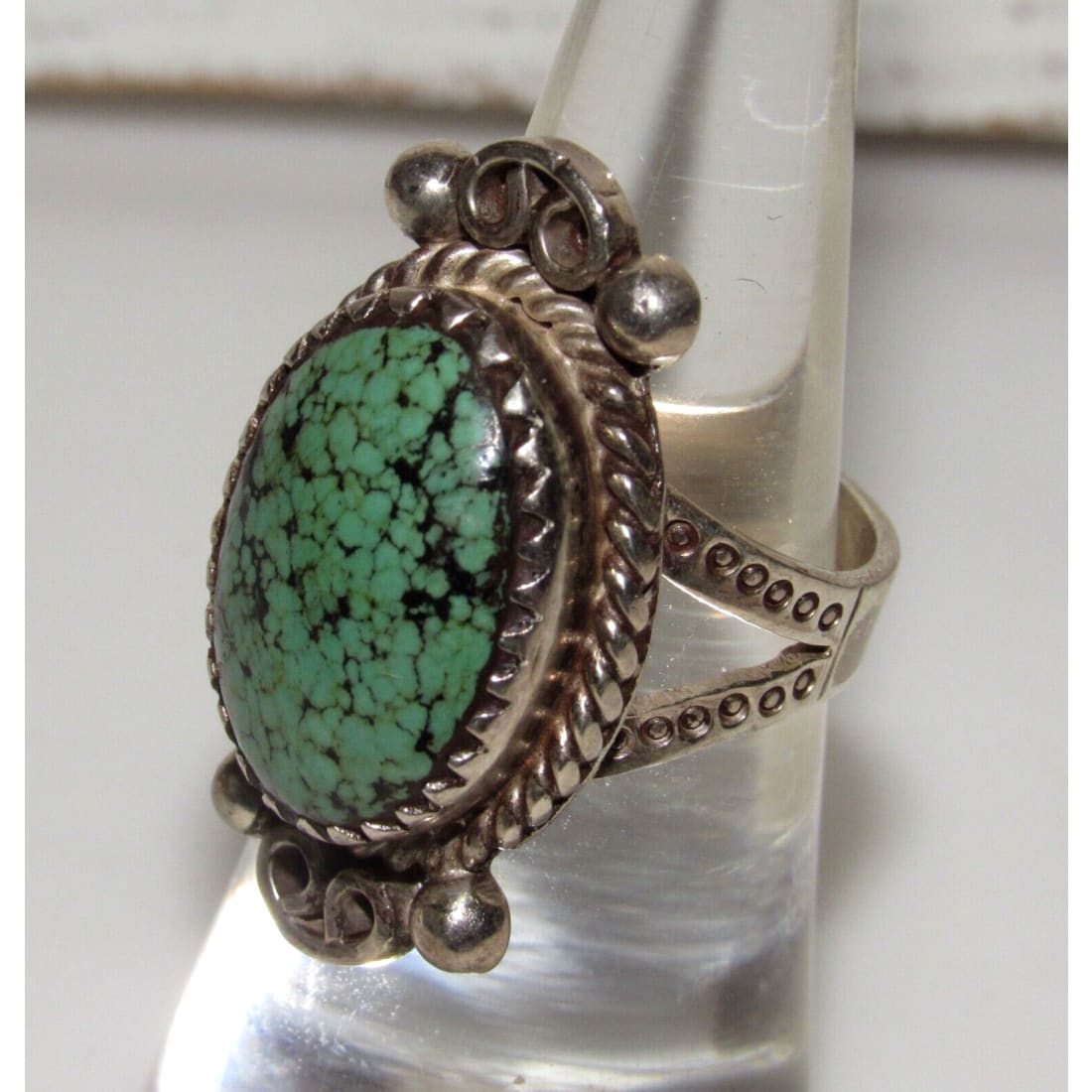 Navajo Number 8 Turquoise Ring Sz 6 Sterling Silver Native 