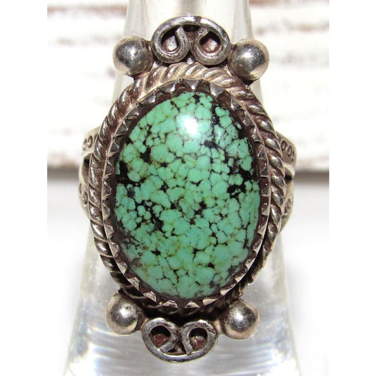 Navajo Number 8 Turquoise Ring Sz 6 Sterling Silver Native 