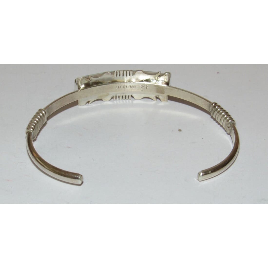 Navajo Number 8 Turquoise Stacker Cuff Bracelet Sterling