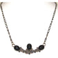 Navajo Onyx Bar Necklace Sterling Silver Henry Davis Native 