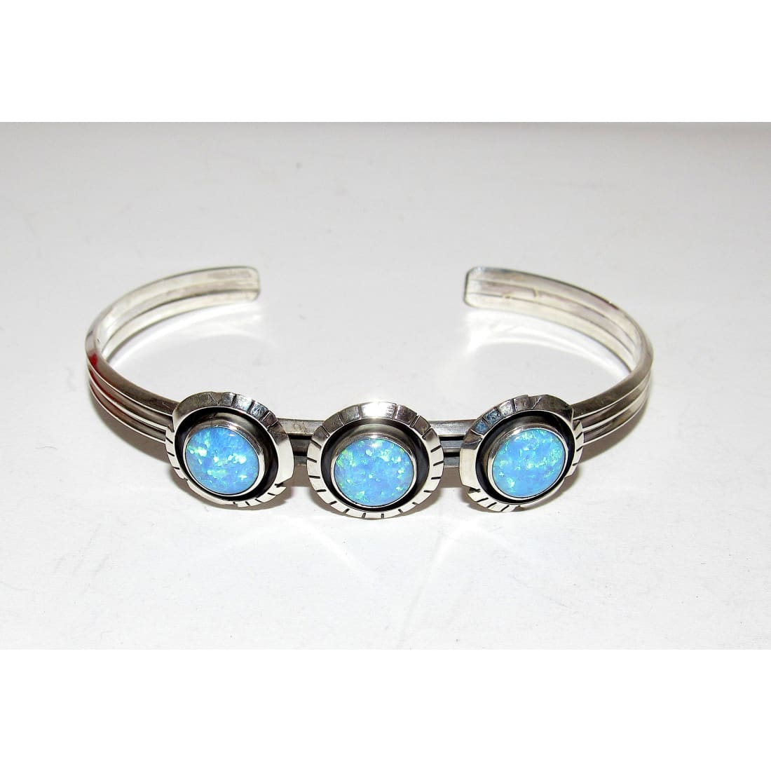 Navajo Opal Bracelet Sterling Silver Stacker Cuff Native American Signed The Southwestern Style Gallery