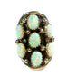 Navajo Opal Cluster Ring Size 6 Sterling Silver Signed 