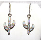 Navajo Opal Inlay Cactus Earrings Sterling Silver Native 