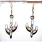 Navajo Opal Inlay Cactus Earrings Sterling Silver Native 