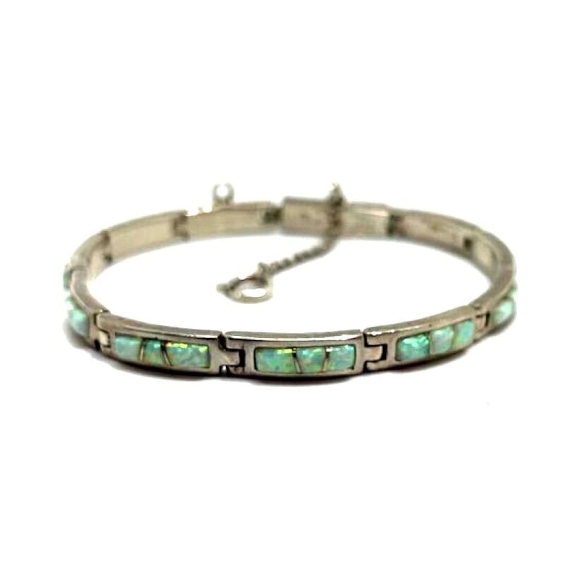Navajo Opal Link Bracelet Sterling Silver Calvin Begay Touch