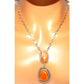 Navajo Orange Spiny Bar Dangle Necklace Sterling Silver