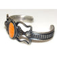 Navajo Orange Spiny Cuff Bracelet Sand Cast Sterling Silver K Billah Native American