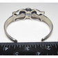 Navajo Orange Spiny Cuff Bracelet Sand Cast Sterling Silver 