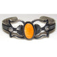 Navajo Orange Spiny Cuff Bracelet Sand Cast Sterling Silver K Billah Native American
