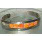 Navajo Orange Spiny Inlay Stacker Cuff Bracelet Sterling Native American Signed Native American