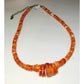 Navajo Orange Spiny Oyster Heishi Necklace Rolled Beads 
