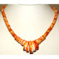 Navajo Orange Spiny Oyster Heishi Necklace Rolled Beads 