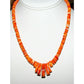 Navajo Orange Spiny Oyster Heishi Necklace Rolled Beads 