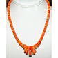 Navajo Orange Spiny Oyster Heishi Necklace Rolled Beads 