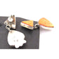 Navajo Orange Spiny Oyster Sterling Silver Dangle Statement 