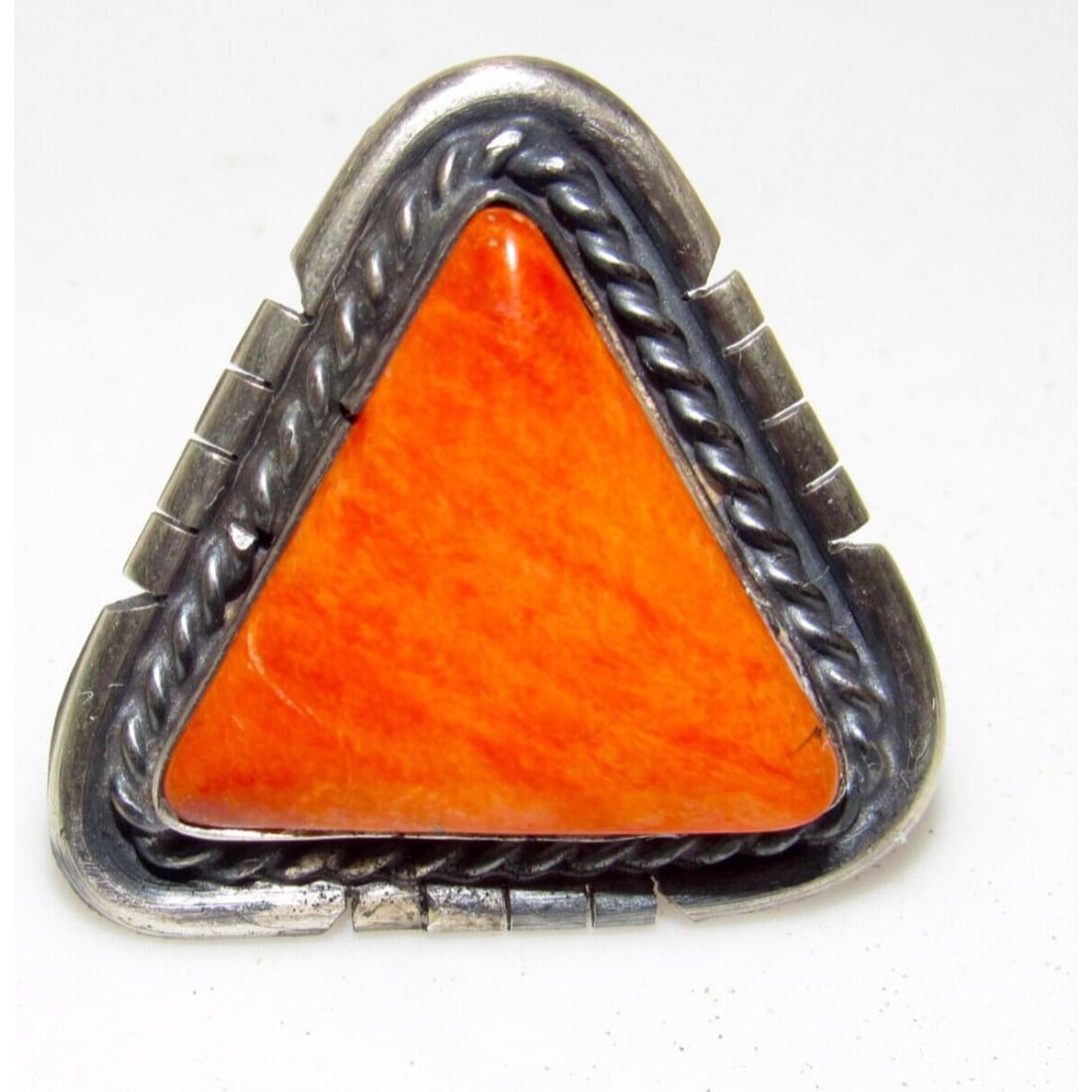 Navajo Orange Spiny Ring Size 6 Sterling Silver Native 