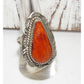 Navajo Orange Spiny Ring Size 8.5 Sterling Silver Native 