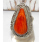 Navajo Orange Spiny Ring Size 8.5 Sterling Silver Native 