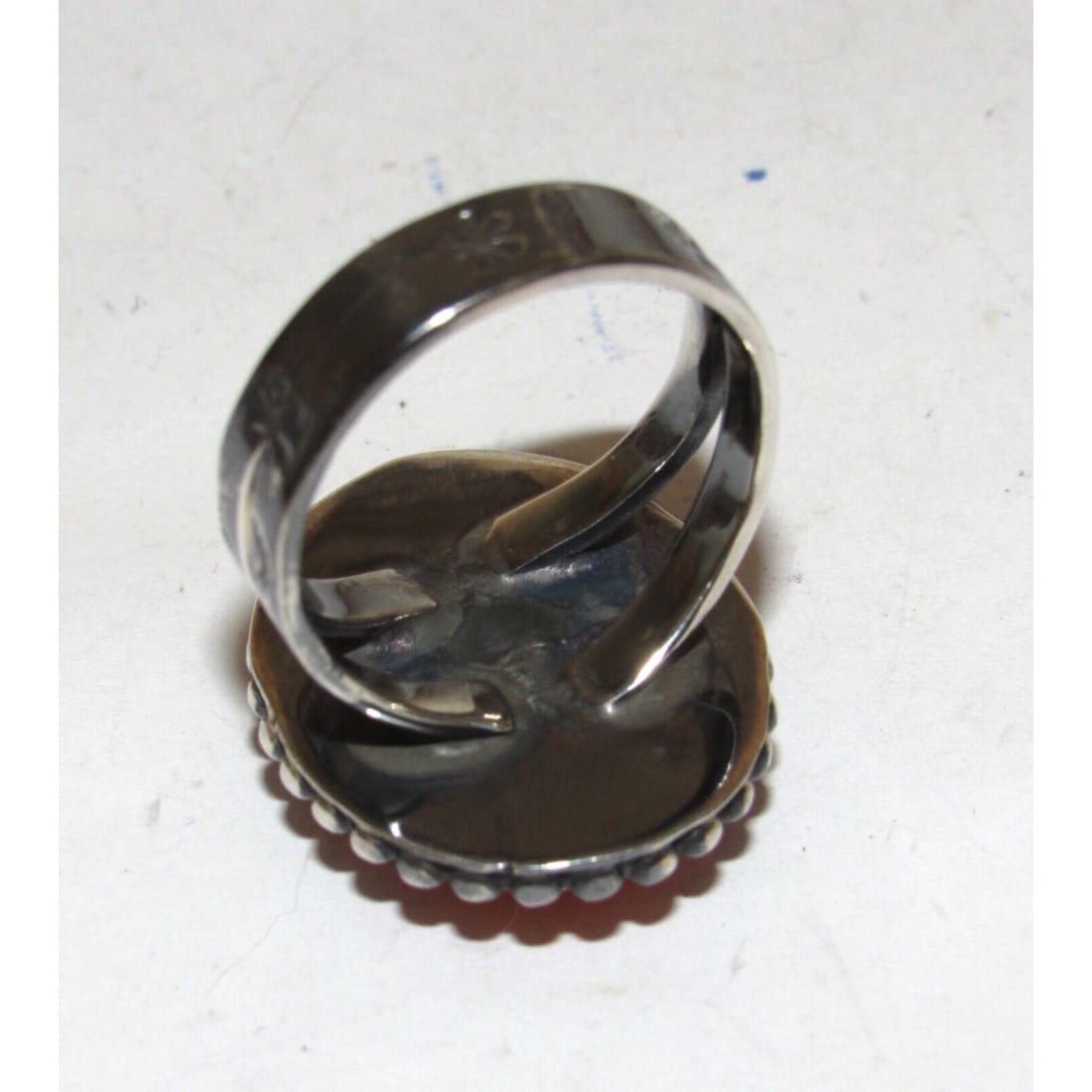 Navajo Orange Spiny Ring Size 9.5 Sterling Silver Native