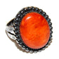 Navajo Orange Spiny Ring Size 9.5 Sterling Silver Native