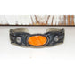 Navajo Orange Spiny Stacker Cuff Bracelet Sand Cast Sterling