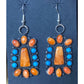 Navajo Orange Spiny Turquoise Cluster Sterling Silver Dangle