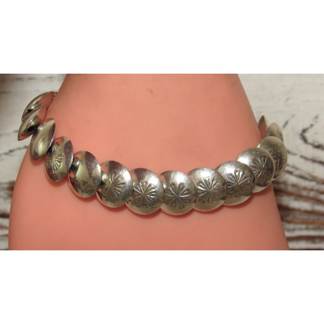 Navajo Pearls Bracelet Sterling Silver Pillow Beads Hand 
