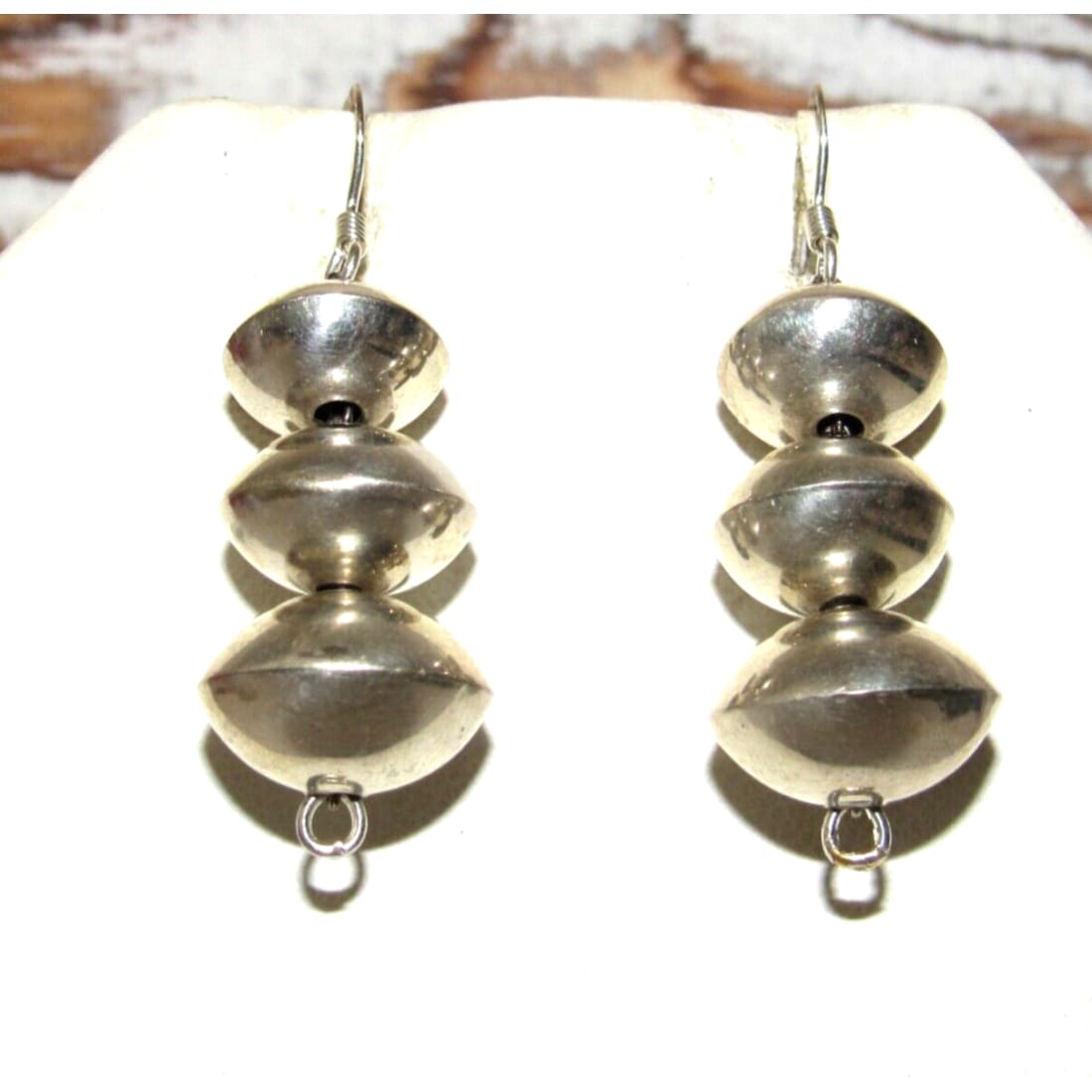 Navajo Pearls Earrings Sterling Silver Native American Handmade