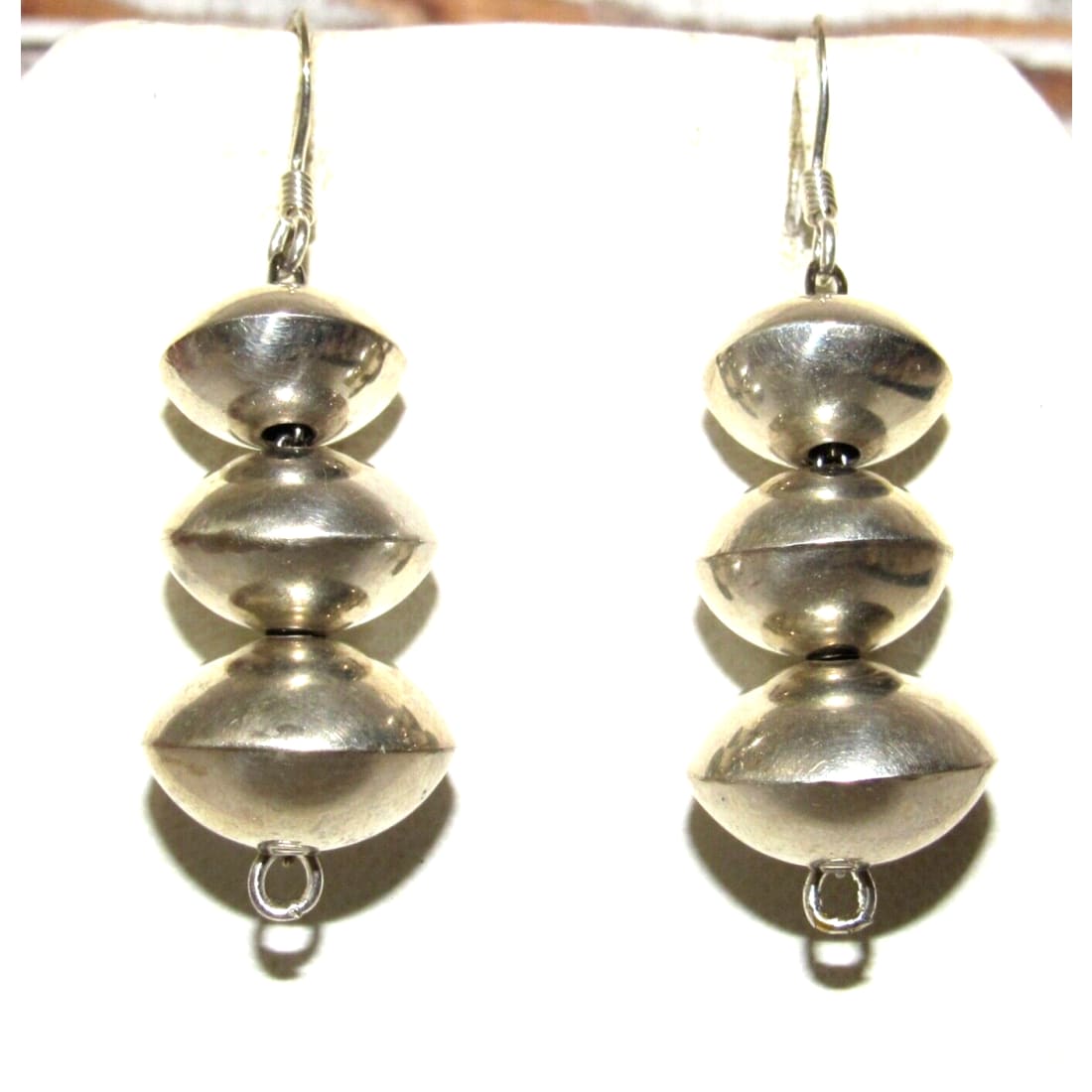 Navajo Pearls Earrings Sterling Silver Native American Handmade