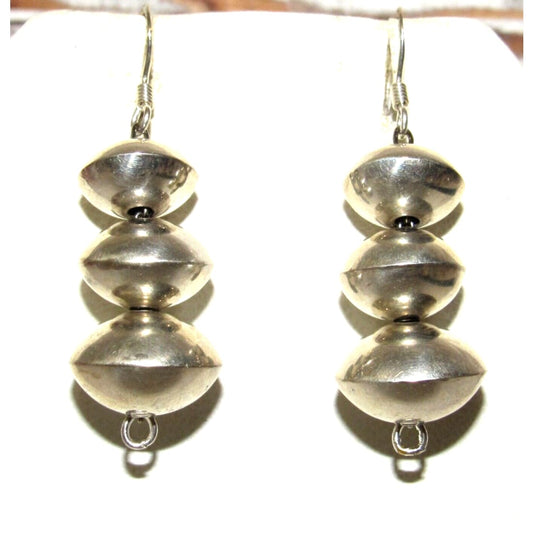 Navajo Pearls Earrings Sterling Silver Native American Handmade