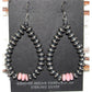 Navajo Pearls Earrings Sterling Silver Pink Conch Shell 