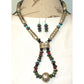 Navajo Pearls Necklace & Earrings Set Sterling Silver Barrel