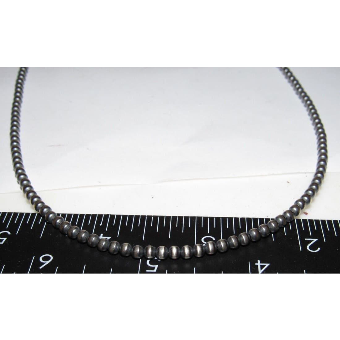 Navajo Pearls Necklace Sterling Silver Choker Necklace 20L -