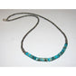 Navajo Pearls Necklace Sterling Silver Kingman Turquoise 