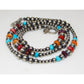 Navajo Pearls Necklace Sterling Silver Turquoise Orange 