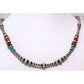 Navajo Pearls Necklace Sterling Silver Turquoise Orange 