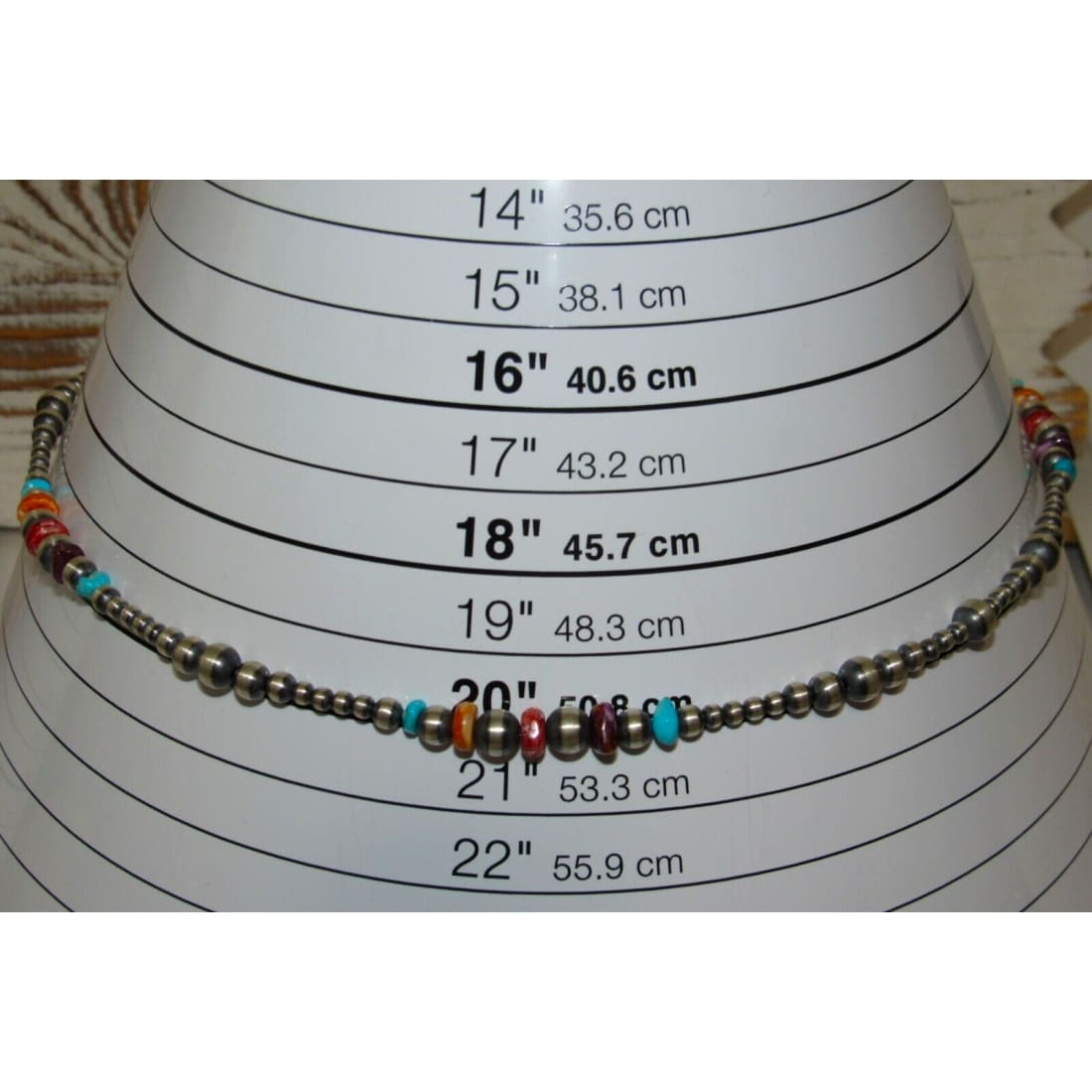 Navajo Pearls Necklace Sterling Silver Turquoise Orange 