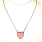 Navajo Pink Conch Shell Heart Bar Necklace Sterling Silver