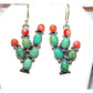Navajo Prickly Pear Cactus Earrings Sterling Silver 