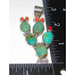 Navajo Prickly Pear Cactus Pendant Sterling Silver Turquoise