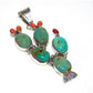 Navajo Prickly Pear Cactus Pendant Sterling Silver Turquoise